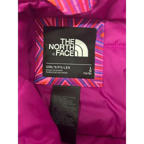 The North Face Girls Large (14/16) Geometric Pattern Hyvent Jacket Pink - Picture 3 of 16